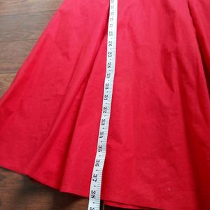 Collared Red Skater Dress
