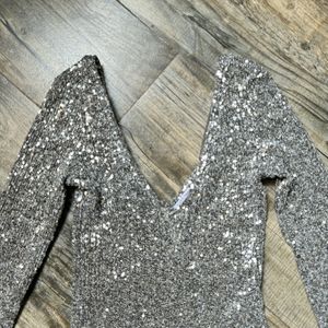 Sequin Crop Top - Zara