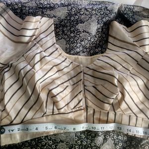 Beige-black Art Silk saree With Blouse