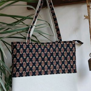 Black And Cream Jaipur  Collection Tote Bag