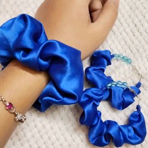 Combo Scrunchie Earrings And Band.