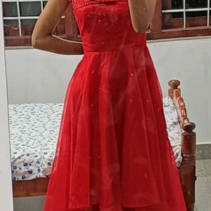 Custom Stitched Red Gown