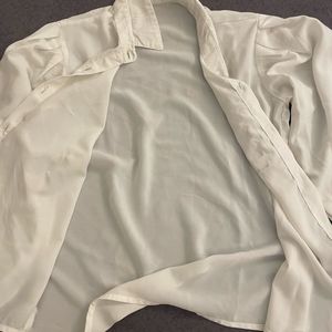 White Buttoned Puff Sleeved Shirt