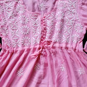 Chikankari Pink Kurti