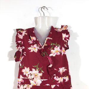 Maroon Printed Dress(Women’s)