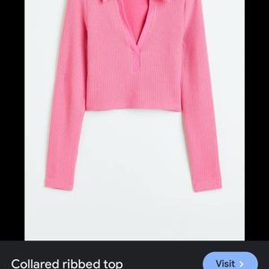 H&M Pink Ribbed Top