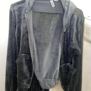 H&M Velour Grey New Jacket