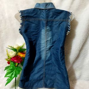 Denim Sleeveless Top