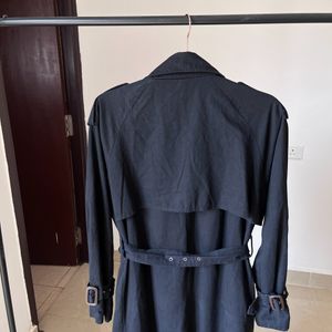 Black Casual Trench Coat