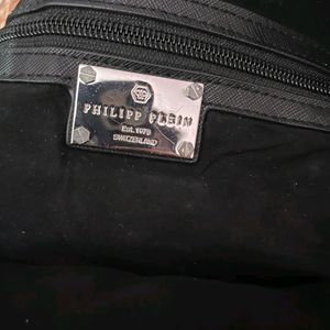 Philipp plein black unisex backpack