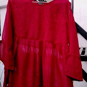 BESIVA BRAND beautiful Festivewear Maroon Top