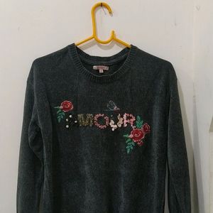 Ginger Embellished Round Neck Sweater/Cardigan