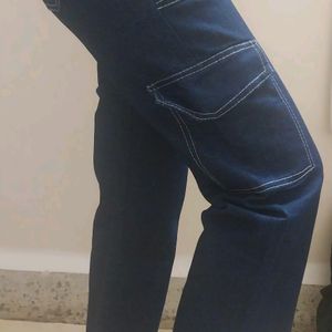 Navy Blue Cargo Jeans