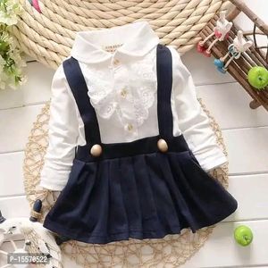 Baby Girls Casual Solid Crepe FrockSize: 0 - 6 Mon