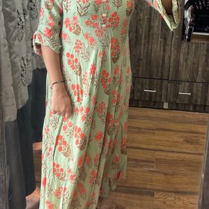 Pastel green Long Gown (Ethnic)