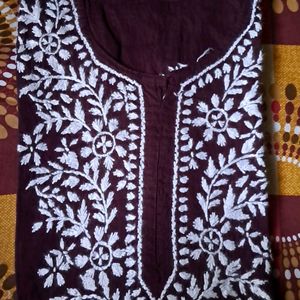 Short Chikankari Kurta