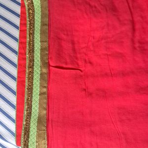 Red Saree Green Border