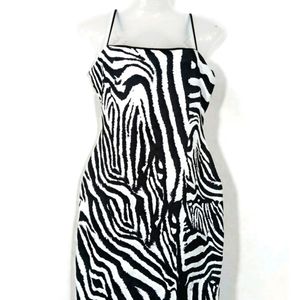 Zebra Striped Bodycon Dress