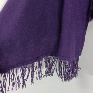 Purple Plain With Tassels Stole (Women)