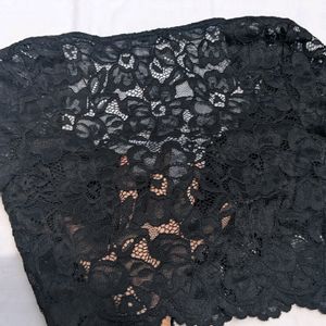 Zara Black Lace Crop Top