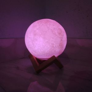 Multi-Color LED Moon Lamp–Customizable Night Light