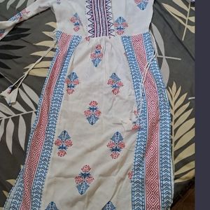 Blue And White Kurti With Pant