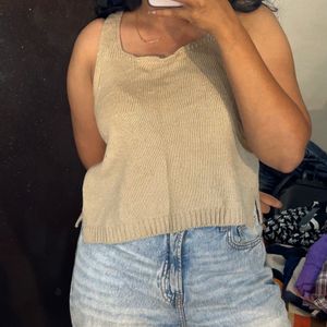 Beige Tank Wool Top