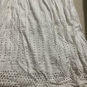 Chikankari White Gown