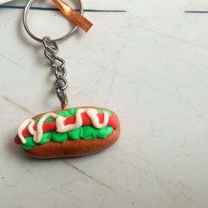 Handmade Hotdog Keychain