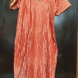 Coral Color Suit Salwar With Dupatta Bust 40