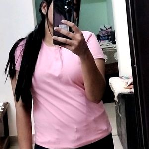 Pink Colour T Shirt For Women