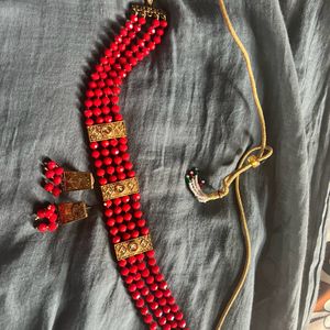 Beautiful Red Choker Set