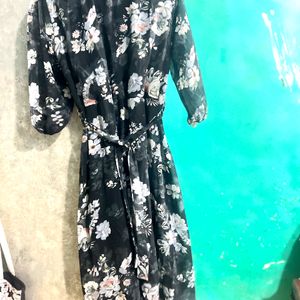 Pleated Floral Dress XXL