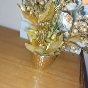 Golden Flower Decorative Pot