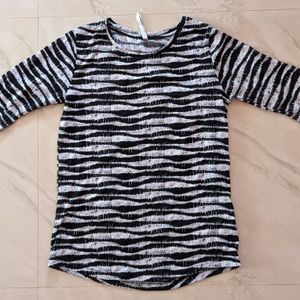 Black And White Zebra Print Top