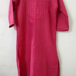 Long Hot Pink Color Kurti