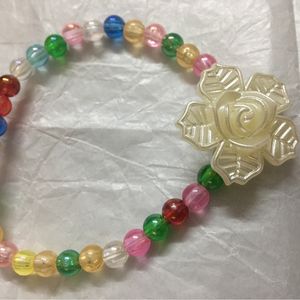 Rose Charm Multicoloured Bead Bracelet