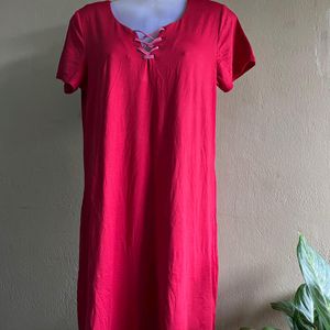 Red Cotton Dress 🎀