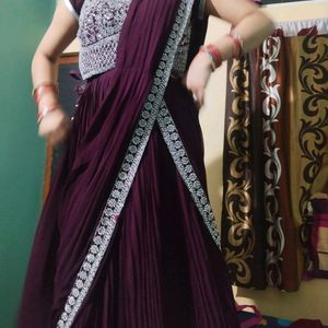 Ready To Wear Saree In Lahnga Style