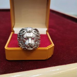 Lion Face 925 Pure Silver Ring