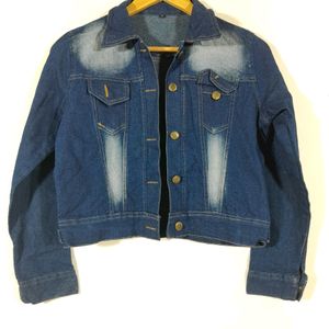 Crop Navy Denim Jacket (Women's)