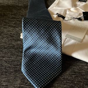 Zodiac Textured Blue Pure Silk Tie