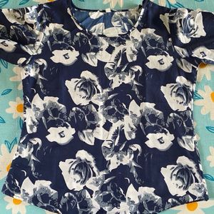 Floral Blue Print Top