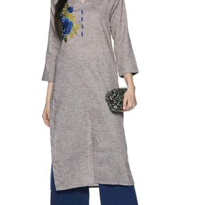 Khadi Look Embroidered Kurta