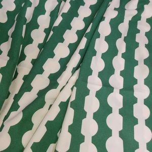 Green & White Dress Material