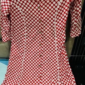 A Line Polka Print Kurta