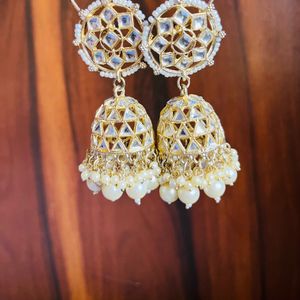 White Stone Party Wear Jhumki