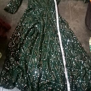 Dark Green Gown For Girls Totally New