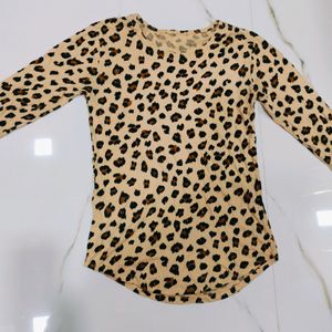 Biege Tiger Print Top