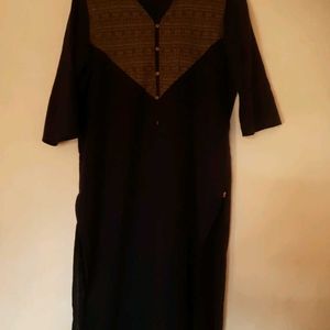 Aurelia Black Golden Kurta